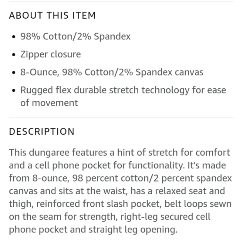 Carhartt Men's Rugged Flex Rigby Dungaree Pants - Picture 4 of 4